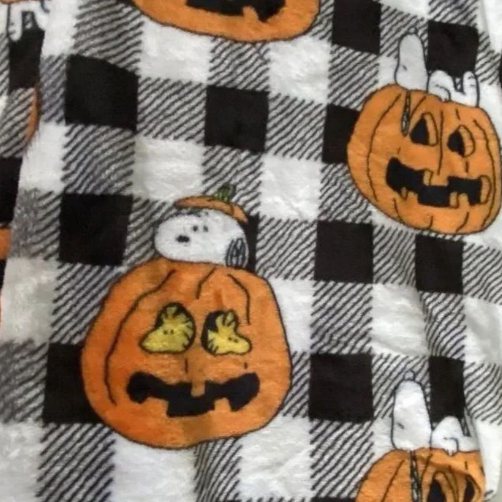 Peanuts Snoopy gingham Throw Blanket 50”x70” - Picture 4 of 5